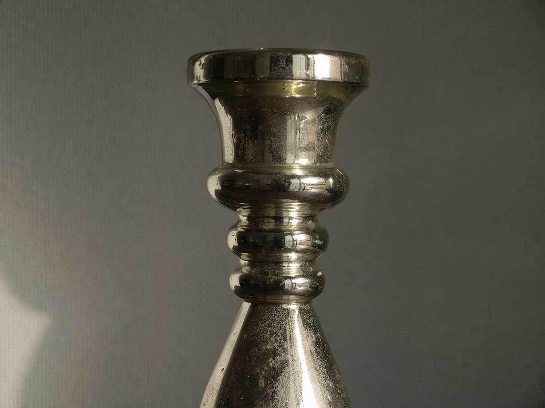 Amazon.co.jp: マーキュリーガラスの燭台水銀ガラスキャンドル